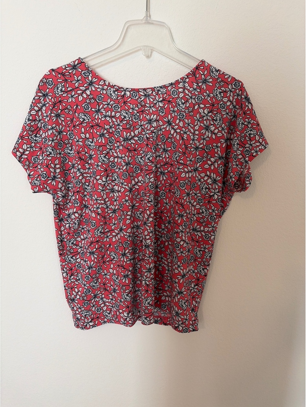 Banana Republic Womens Floral Print Short Sleeve Blouse Medium M